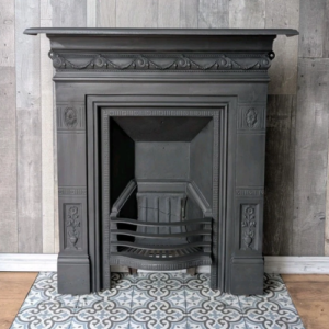 Complete Ornate Victorian Living Room Cast Iron Fireplace