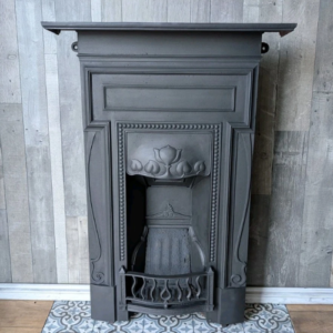 Stunning Tall Art Nouveau Ornate Canopy Complete Fireplace