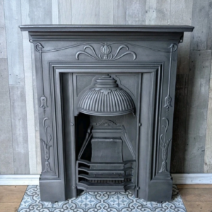 Lovely Original Art Nouveau Floral Dome Canopy Fireplace
