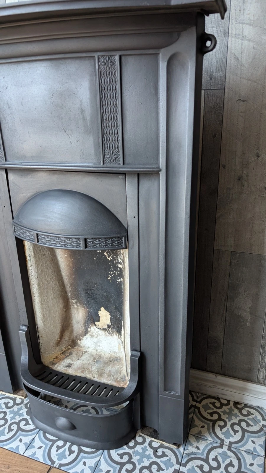 Domed Patterned Canopy Victorian Bedroom Fireplace - Image 8