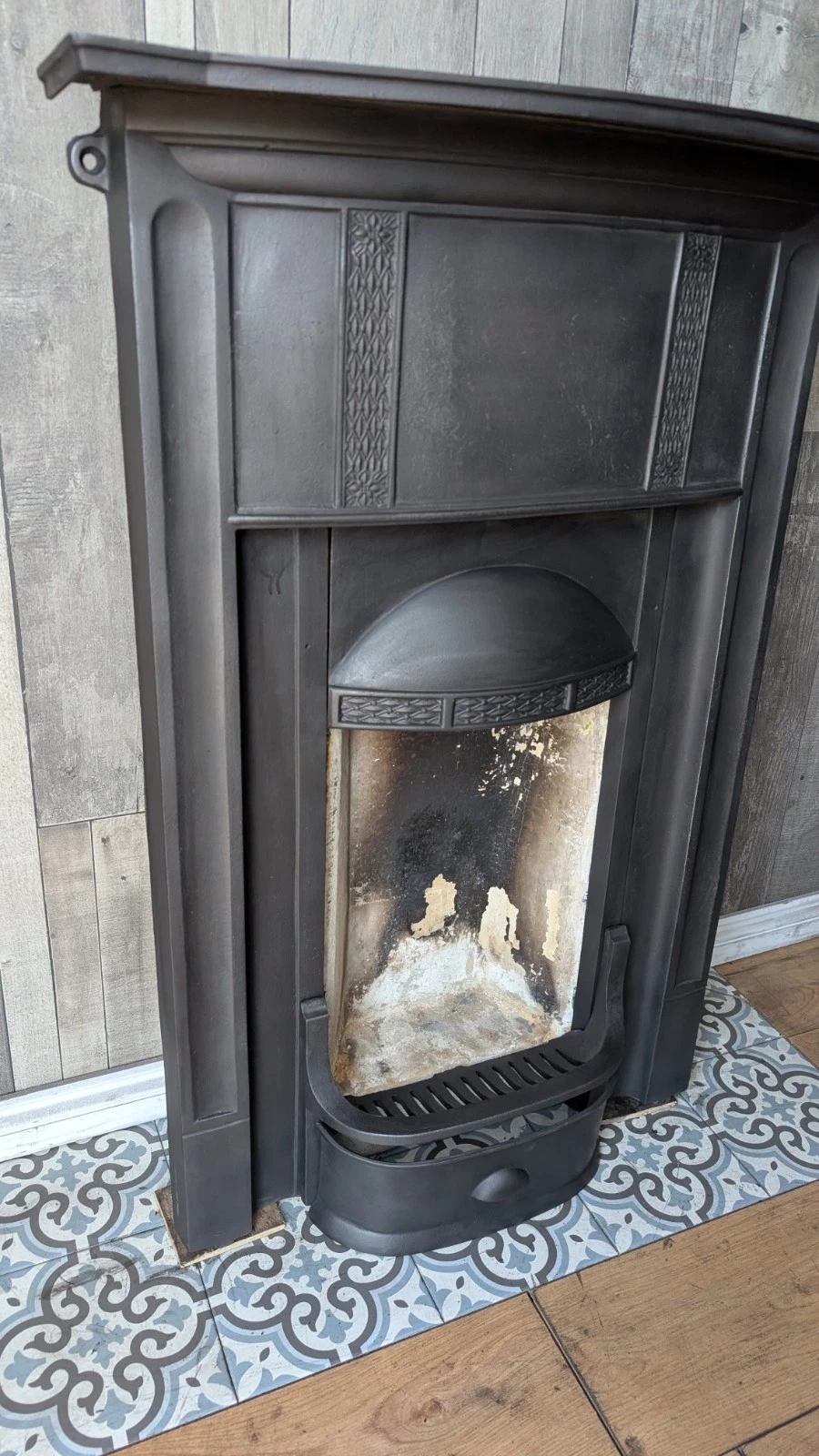Domed Patterned Canopy Victorian Bedroom Fireplace - Image 7