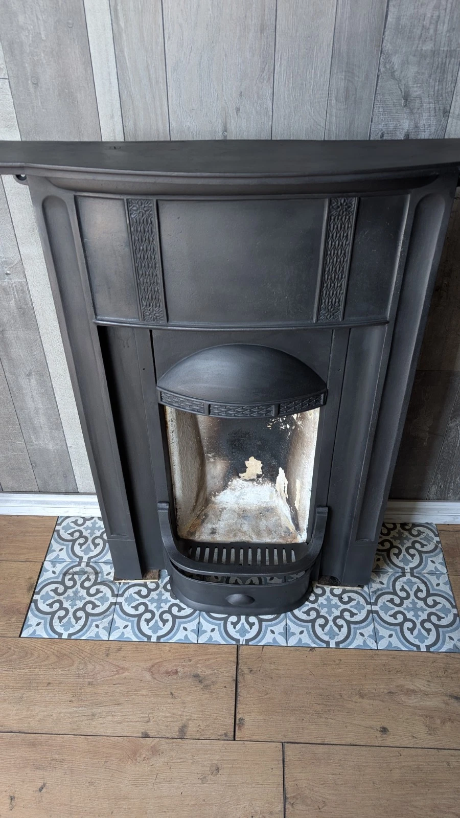 Domed Patterned Canopy Victorian Bedroom Fireplace - Image 2