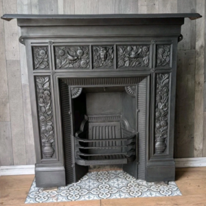 Large William Morris Cast Iron Fireplace Arts & Crafts c1880