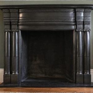 Original Solid Victorian Cast Iron Neoclassical Fire Surround